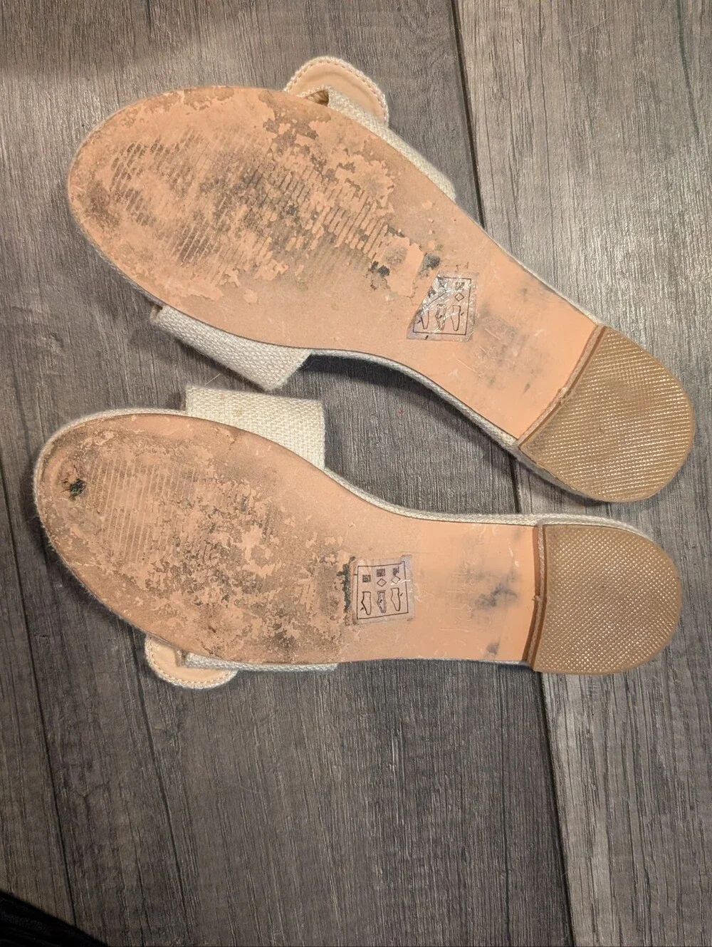 Nicole Miller Natural Beige Slide Sandals with Tortoiseshell Buckle - Picture 2 of 5